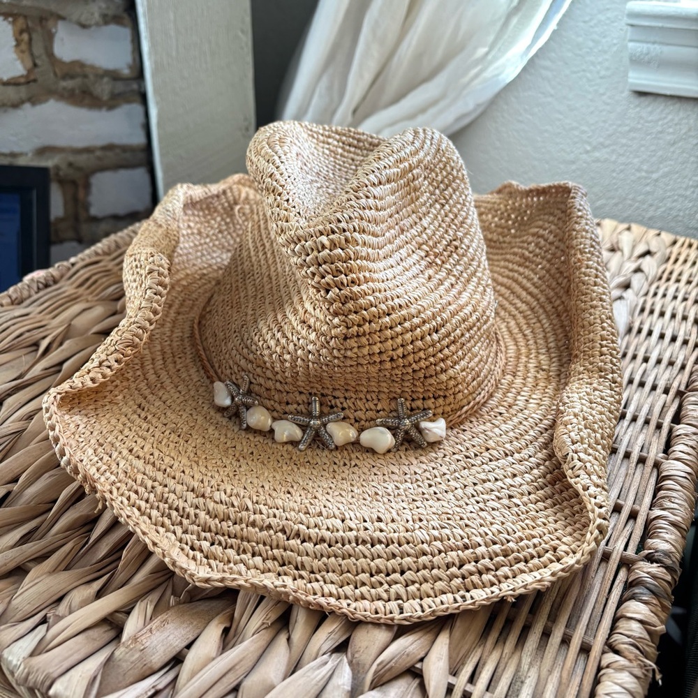 Flora Bella / Natural Cowboy Silver Starfish Shell Hat
